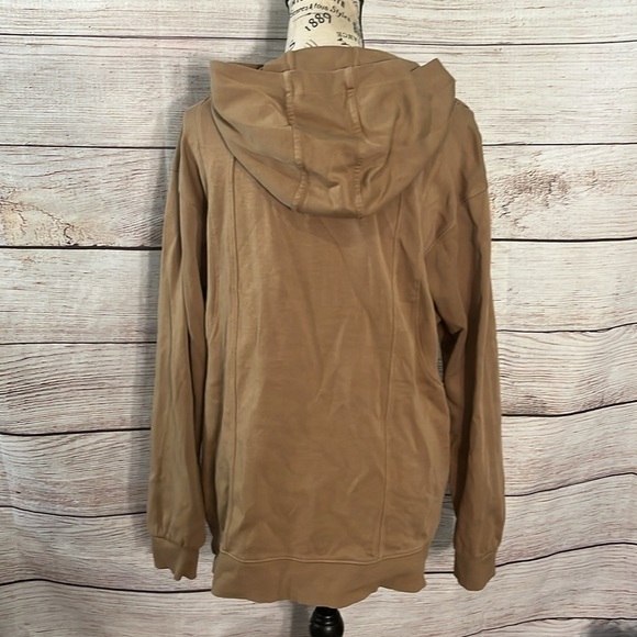 Athleta Sundown Hoodie Sweatshirt Size Small Big Sur Brown Organic Cotton - Picture 7 of 14